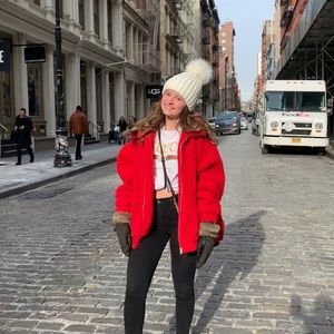 I AM GIA red teddy coat